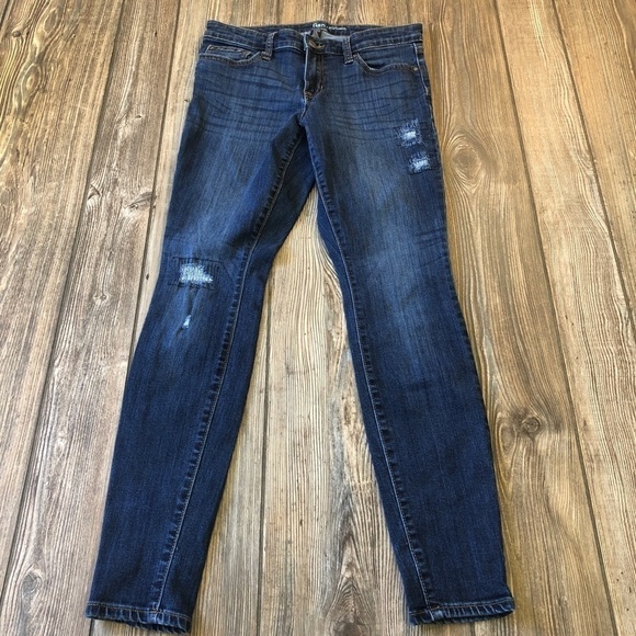 GAP Dark Wash Distressed Denim Jean Leggings 4/27R - Picture 2 of 10
